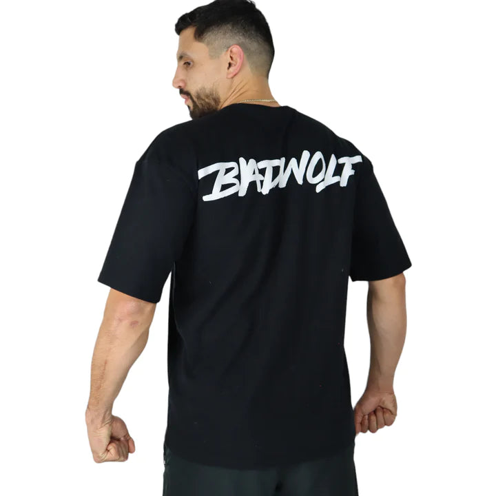 Bad Wolf OverSize Negra Letras GRIS