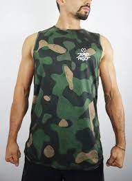BAD WOLF Tank Top Green Cammo