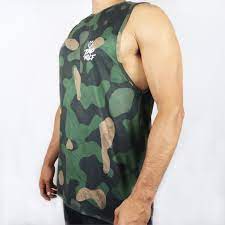 BAD WOLF Tank Top Green Cammo